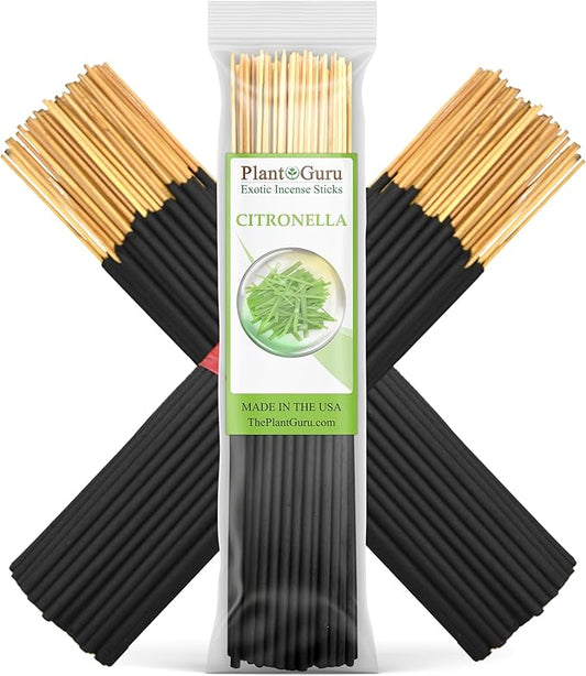 Citronella Exotic Incense Sticks 7 Inch - Bulk 1 Bundle 85 to 100 Sticks - Natural 7" Long Lasting Aroma That Burns for 30 to 45 Minutes.