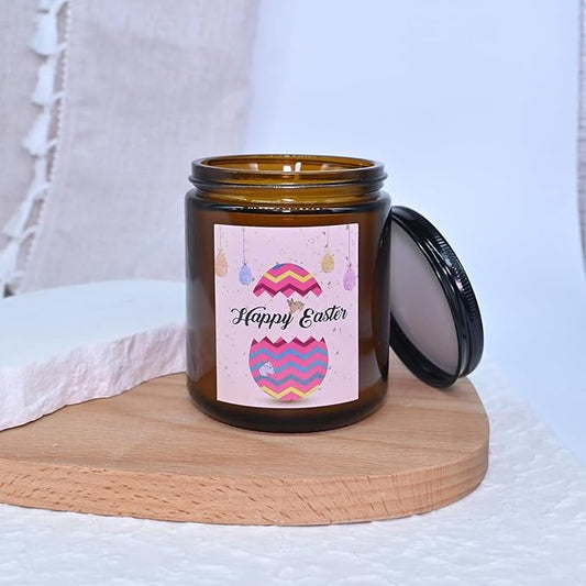Easter Scented Candle, Spring Floral Collection Soy Aromatherapy Candles, Long Lasting Fresh Scent for Home Decor and Holiday Gifts (7oz, Lavender)