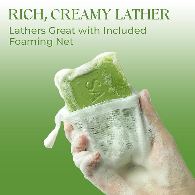 Tea Tree Soap, Handmade Soap Bar for Face and Body, Cold Process, Soothing Hydrating Body Wash for Clear Healthy Skin 8 Ounce