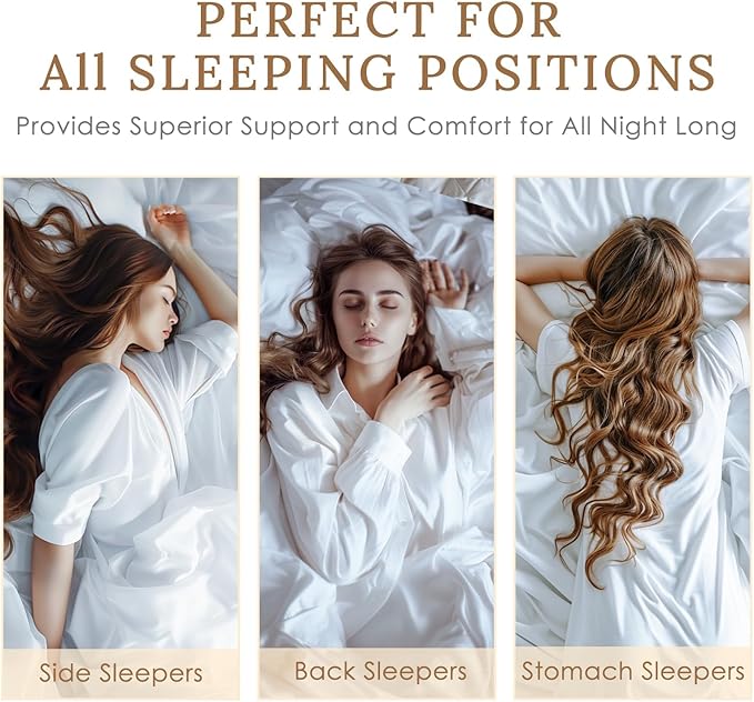 HUXMEYSON Pillows Queen Size Set of 4, Bed Pillows Set of 4, Down Alternative Luxury Hotel Pillows for Sleeping，Queen Pillows Set of 4 for Side and Back Sleepers