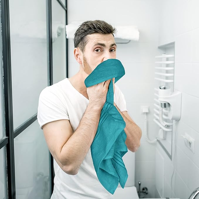 Utopia Towels 6 Piece Premium Hand Towels Set, (16 x 28 inches) 100% Ring Spun Cotton, Lightweight and Highly Absorbent Towels for Bathroom, Travel, Camp, Hotel, and Spa (Turquoise)