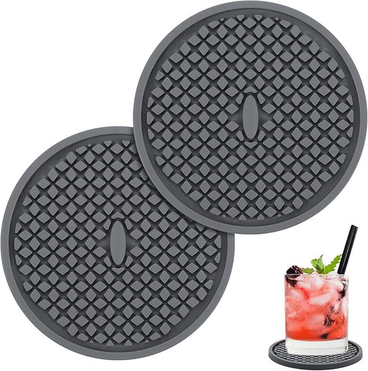 Coasters for Drinks,Black Coasters for Coffee Table -Soft Coasters Set Cup Mat -Coffee Table Coasters for Drinks Absorbent -Kitchen Decor -Coffee Table Decor (Stardust, 2Pack)
