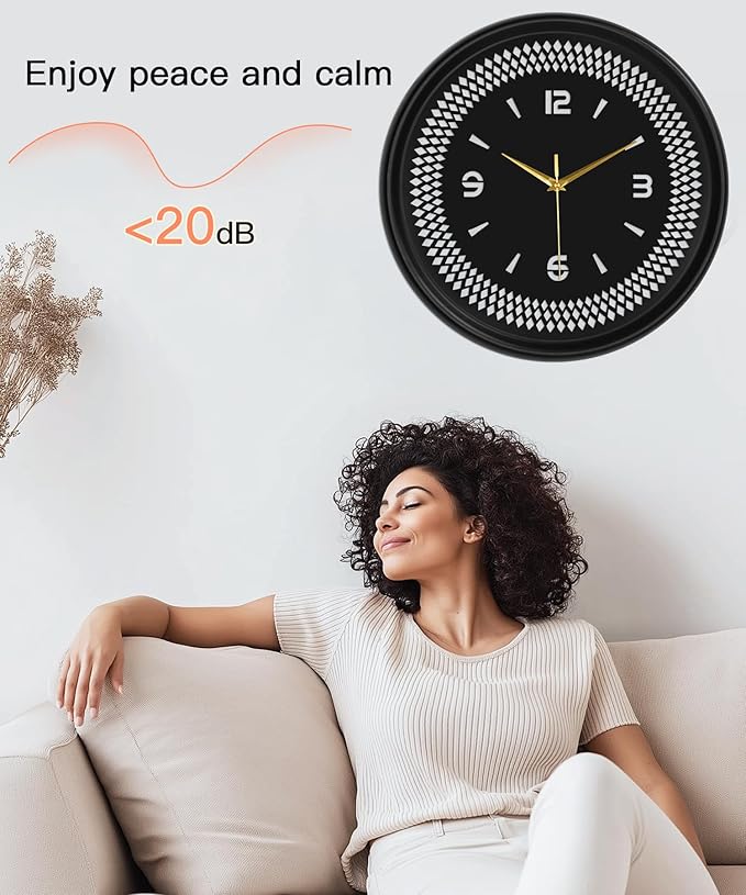 Modern Metal Wall Clock – Silent Non-Ticking, Battery Operated Clock with Hollow-Out Design, Decorative Clock for Living Room, Bedroom, or Office Wall Decor-18”