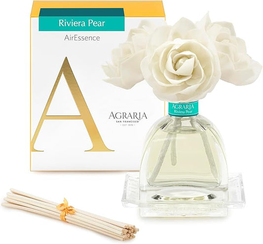 AGRARIA AirEssence Flower and Reed Diffuser Set, Hand Crafted Sola Flower Botanical Home Fragrance Diffuser, Scented Oil Reed Diffuser, Flower and Reed Diffuser Gift Set for All Occasions