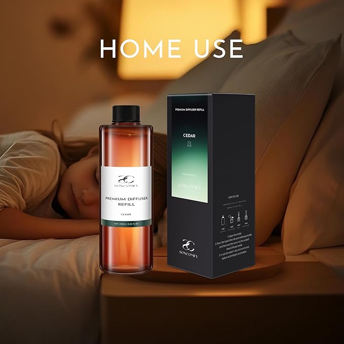Diffuser Oil Luxury Essential Oils for Diffuser Refill & Air Freshener,Long-Lasting Natural Home Fragrance and Hotel Scent for Diffusers - 8.45 Fl.oz(250ml), Cedar