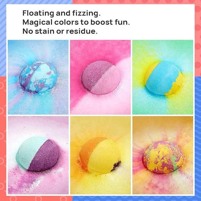 Bath Bombs for Kids and Women - Bubble Bath Shower Salts for Women - Relaxing Bathbombs Set - Bath Essentials Shower Bubble Steamers (12-Pack ･ Bath Bombs)