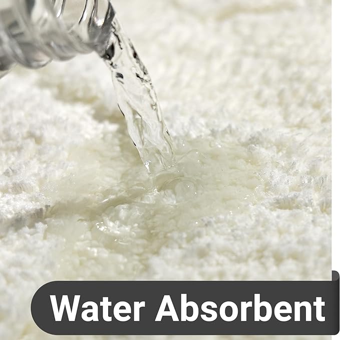 DEXDE Bathroom Rugs Runner 24 x 72 Inch,Extra Long Bathroom Rug Non-Slip,Machine Washable Bath Mats Rug,Cream White Soft Carpets for Floor, Tub and Shower, Home Decor Accessories