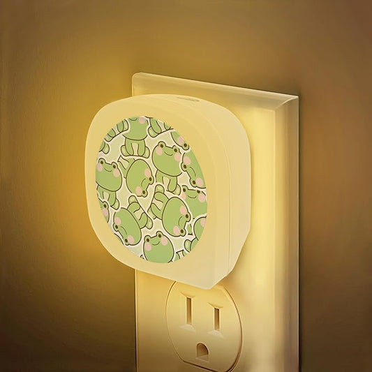 Cute Frog Night Lights Plug into Wall, Cute Frog Animal Night Light for Boys Girls Led Night Light, Dusk to Dawn Sensor Nightlight for Stairway/Hallway/Bedroom