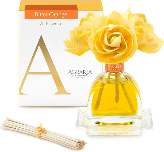 AGRARIA AirEssence Flower and Reed Diffuser Set, Hand Crafted Sola Flower Botanical Home Fragrance Diffuser, Scented Oil Reed Diffuser, Flower and Reed Diffuser Gift Set for All Occasions