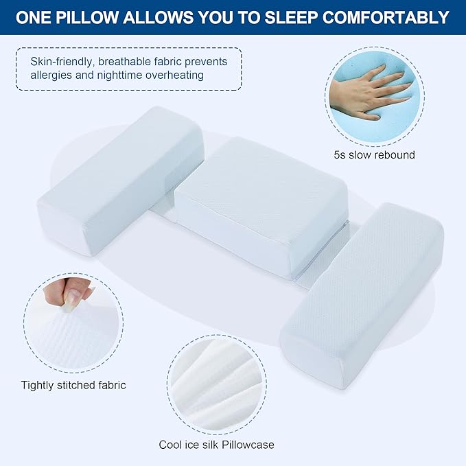 HOMBYS Shoulder Pillow Pillow for Side Sleeper,Ergonomic Memory Foam Pillow for Neck and Shoulder Pain,Cervical Neck Pillow with Armrest Area for Adults Sleeping