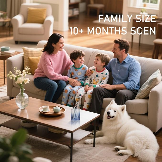 M&SENSE Ocean Escape Reed Diffuser Set - 16.9 fl oz Seasalt & Lotus Scent Diffuser with Sticks, Large Long-Lasting Fragrance Diffuser, Aromatherapy Diffuser Gift for Mothers Day, Spa & Home Decor