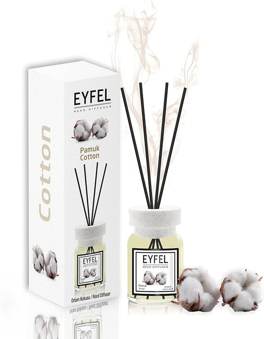 EYFEL Reed Diffusers for Home – Cotton Reed Diffuser Set 4.05 fl oz Oil Diffuser Sticks, Bathroom Diffuser, Home Fragrances, Scented Sticks, Home Décor