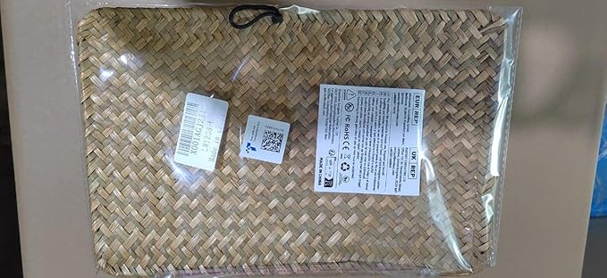 Wicker Storage Basket with Lid, Seagrass Storage Bins with Lids, Rectangular Handwoven Shelf Baskets with Lid for Home Organizer, Rattan Decorative Box for Clothes, Groceries, Snacks (L)