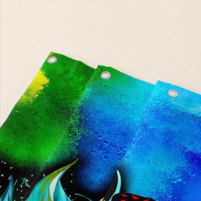 AILONEN Sunflower Shower Curtain, Watercolor Flower Rainbow Decoration,Polyester Fabric,Waterproof with 12 Plastic Hooks Shower Curtains Washable, 36" W x 72" H