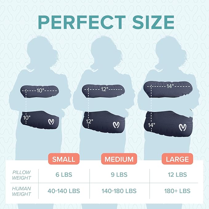 Calmier - 6 lb Sensory Weighted Pillow - Glass Bead Filled Hug Pillow - Ultra Plush Cozy Weighted Pillows for Adults and Kids - Child Sensory Pillow - Weighted Lap Pad (Blue - Fleece, 6 LBS)