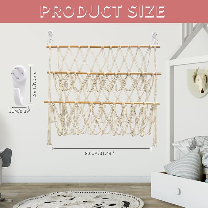Stuffed Animal Net or Hammock Handmade Toy Hammock Net for Stuffed Animals Corner Wall Hanging for Toy Storage Organizer Holder for Small Stuffed Animal Net