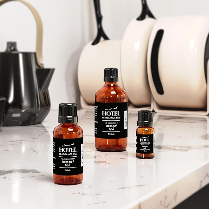 AirScent Hotel Diffuser Oil Inspired by The Bellagio Spa Scent - Premium Fragrance Oil No. 1038 for Ultrasonic and Waterless Diffusers and Crafting - 30 mL, 1 fl oz Glass Bottle with Dropper