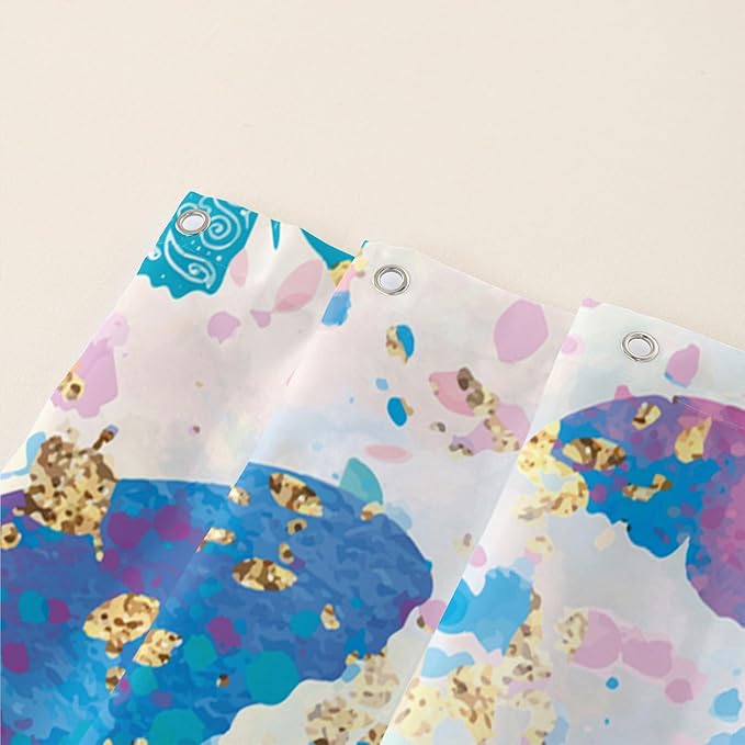 AILONEN Butterfly Shower Curtain for Bathroom, Blue Pink Tie Dye Butterfly Bath Curtain,Women Girls Bathroom Curtain,72" W*78" H Polyester Waterproof with 12 Plastic Hooks