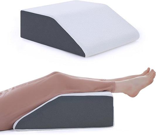 Bed Wedge Elevated Leg Pillow, High-Density Leg Rest Elevating Foam Wedge, Supportive Foam Wedge Pillow - Relieves and Recovers Foot and Ankle Injury, Leg Pain, Improves Blood Circulation