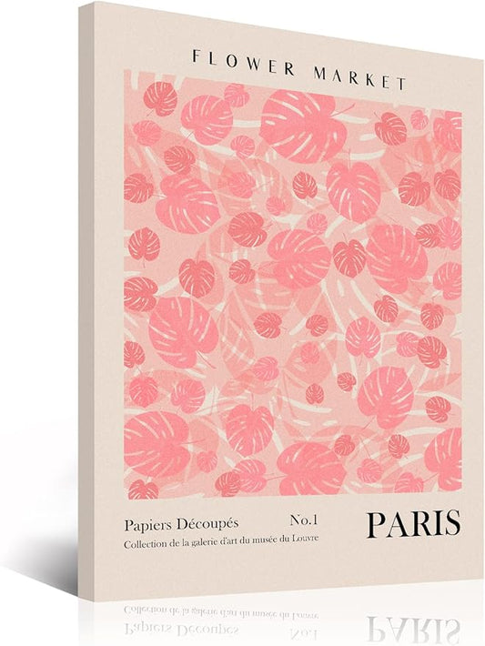 KBKBART Flower Market Wall Art Framed, Abstract Prints, Vintage Colorful Floral Decor, Minimalist City & Painting Pictures for Aesthetic Room, Living Gallery, Boho Room Decor（12x16inch, Type 8)