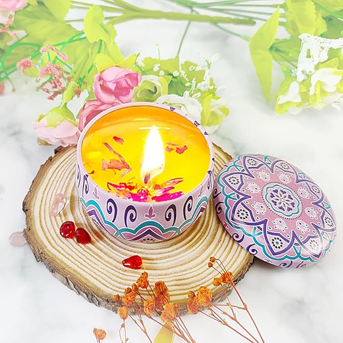 Naimo 4 Pack Scented Candles Long Lasting Soy Wax Aromatherapy Candle for Home Bath Spa Yoga Birthday Gift Set
