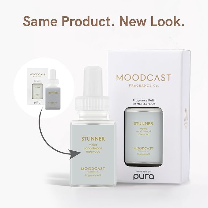 Pura & Moodcast Home Scent Refill - Smart Home Air Diffuser - Up to 120-Hours of Premium Fragrance per Refill - Household Essential - Clean & Safe Diffuser Fragrance - 2 Pack, Stunner