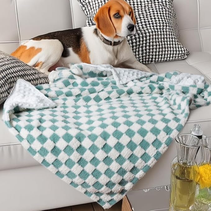 Soft Checkered Baby Blankets for Unisex Girls or Boys Breathable Gender Neutral Nursery Double Layer Blankets with Dotted Backing for Newborn Toddlers (30??X 40??