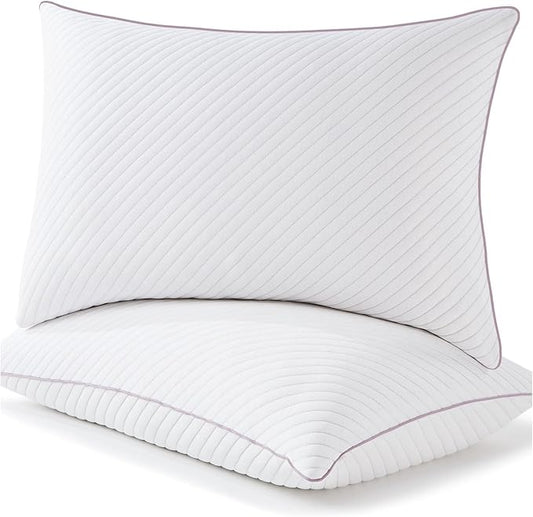 Pillows King Size Set of 2 Cooling Shredded Memory Foam Pillows for Bed