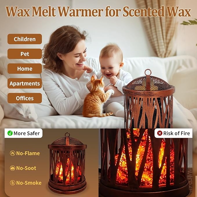 LIFFY Electric Wax Melter - Aromatherapy Candle Warmer with Timer, Oil Burner, Scented Wax Gift & Decor (Copper)