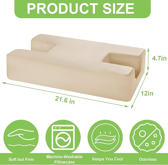 HOMBYS Beauty Pillow for Side Sleepers, Side Sleeper Pillows for Adults,Silky Smooth Satin Bed Pillow,Champagne