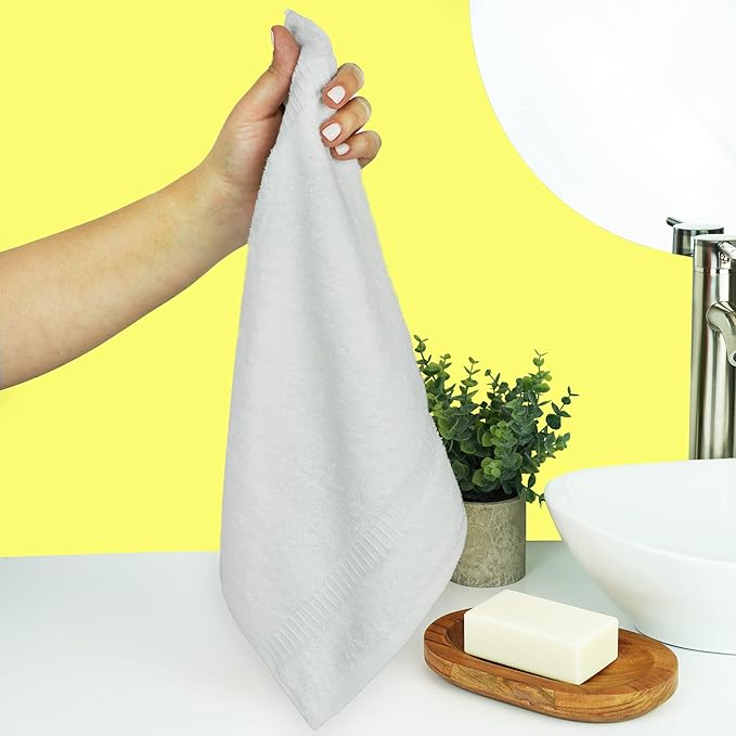 Chakir Turkish Linens | Hotel & Spa Quality 100% Cotton Premium Turkish Towels | Soft & Absorbent (12-Piece Washcloths, White)