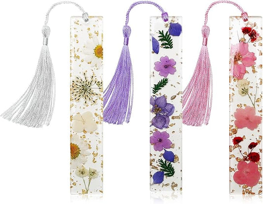 Book Marks for Book for Women, Kaluofan 3PCS Cute Bookmarks for Women, Durable Handmade Resin Bookmarks, Perfect Gift for Mothers Teachers Friends Book Lovers on Mother's Day Teachers'Day Christmas