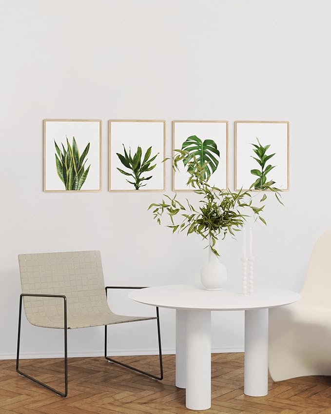 HAUS AND HUES Plant Photo Set of 4-16x20 Framed Beige