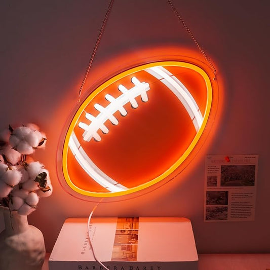 Football Neon Sign for Wall Decor,Neon Light for Football Party Decorations,Neon Wall Signs for Man Cave Decor,Led Neon Lamp for Boys Room,Teen Bedroom,Gifts,Gaming Room,Football Fans