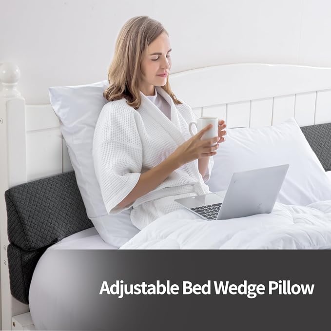 MABOZOO Pillow Wedge for Headboard Gap,Bed Gap Filler King Size,Foldable Bed Wedge Pillow for Headboard,Grey Bed Wedge Gap Filler,Foam Mattress Gap Filler,76"x6"x6"