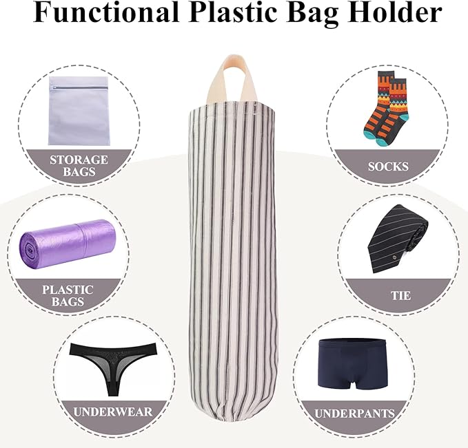 TOGETRUE Plastic Bag Holder, Wall Mount Grocery Bag Organizer for Home Kitchen Pantry Decor (Black)
