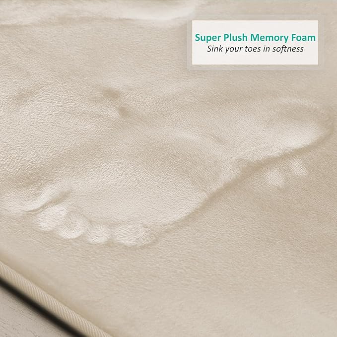 Clara Clark Bathroom Rugs, Velvet Memory Foam Bath Mat, Non-Slip Bath Rugs, Machine Wash, Dries Quickly, Ultra Soft Plush Bath Mats for Bathroom,