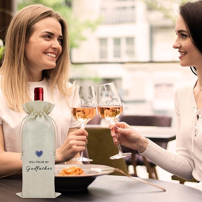 Sazuwu Godfather Gifts from Godchild Wine Bag Christian Gifts for Godfather from Godchildren Godfather Proposal Gifts for Men Wine Accessories Gifts for Wine Lovers Godfather Gifts for Fathers Day