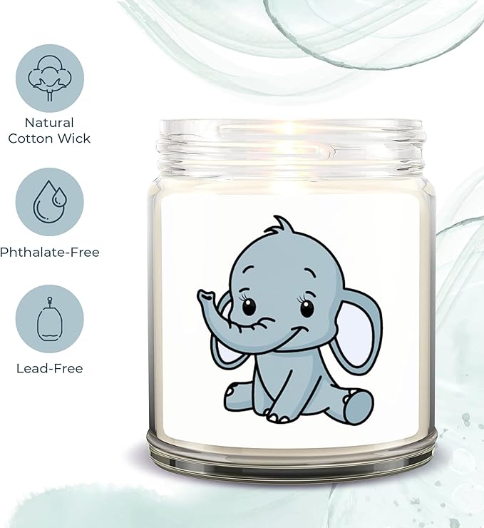 1OAK Lavender Scented Candles - Elephant Candle - Elephant Gifts for Women Adults - Made in USA