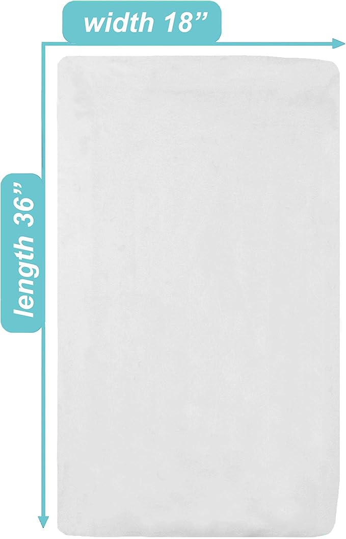TL Care 100% Natural Cotton Jersey Knit 18" x 36" Cradle/Bassinet Sheet - Fitted, White, Soft Breathable, for Boys and Girls