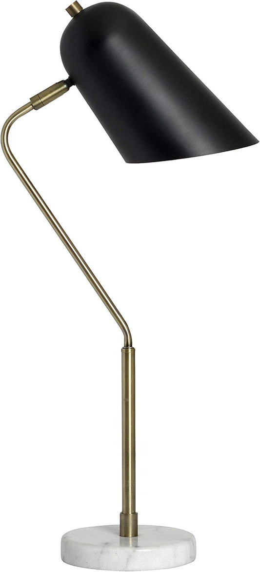 Elegant Designs LD1058-ABS Antique Brass and Marble Base Arched Desk Lamp
