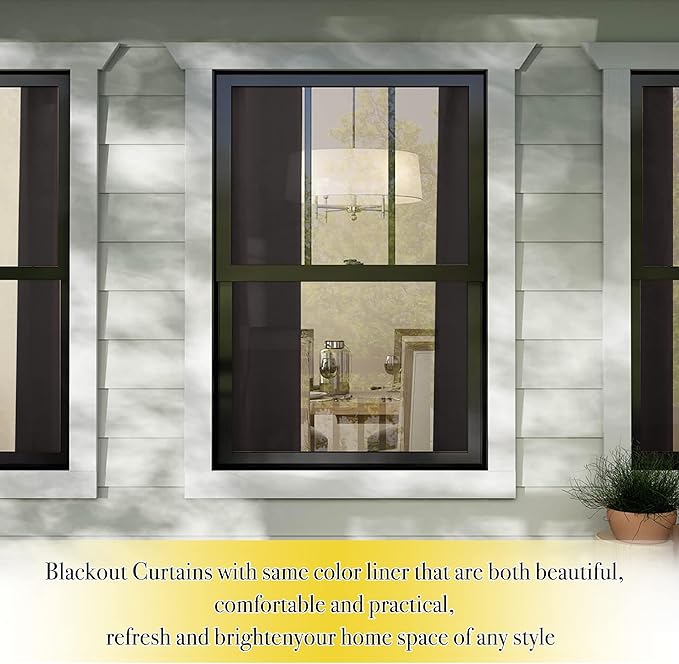 NICETOWN High-End Thermal Curtains, Full Blackout Cold Reducing Curtains 84 Inches Long for Dining Room, Soundproof Window Treatment Drapes for Hall Room, Brown, 42" Wide Per Panel, Set of 2 Panels