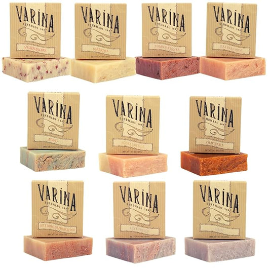 Varina Natural Floral Variety Bar Soap - Gentle Cleansing for Sensitive Skin, Floral - 10 Pack