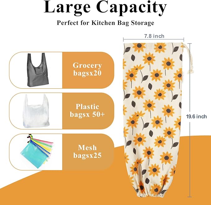 TOGETRUE Plastic Bag Holder, Wall Mount Grocery Bag Organizer Dispenser, Heavy Duty Storage Holder for Home, Kitchen, Camper