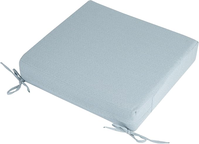 Patio Cushion Covers with Ties, 2 Pack, Outdoor Water Resistant Deep Seat Chair Cushion Slipcover 20x18x4 Inch for Garden Couch Sofa (Replacement Cover Only)-Frost Blue