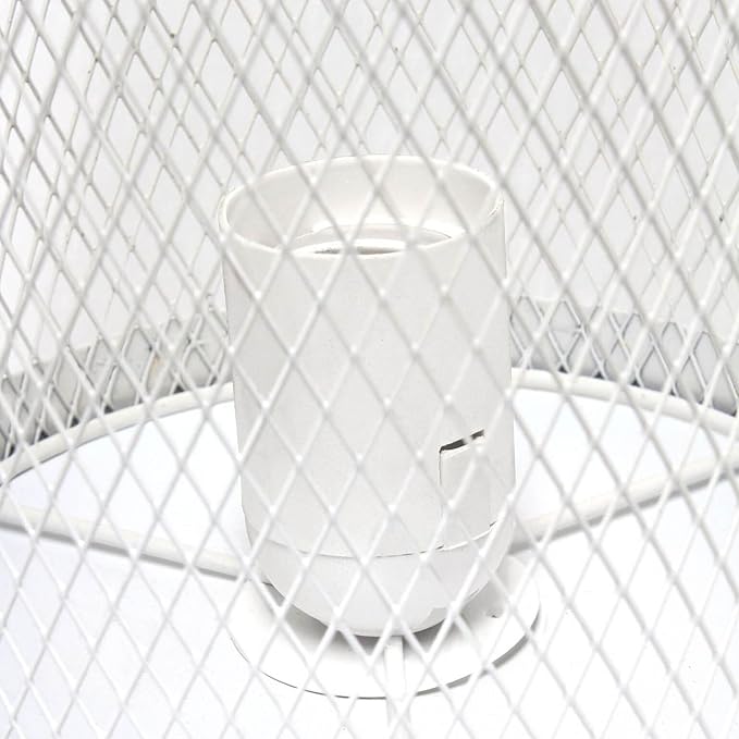 Simple Designs LT1075-WHT Cylindrical Steel Table Lamp, White