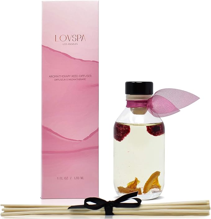 LOVSPA Hawaiian Breeze Reed Diffuser Set - Passionfruit, Lime, Raspberry & Orange Scent Diffuser - Reed Diffusers for Home with Long Lasting Fragrance - Non-Toxic Oil Reed Diffuser - Made in The USA