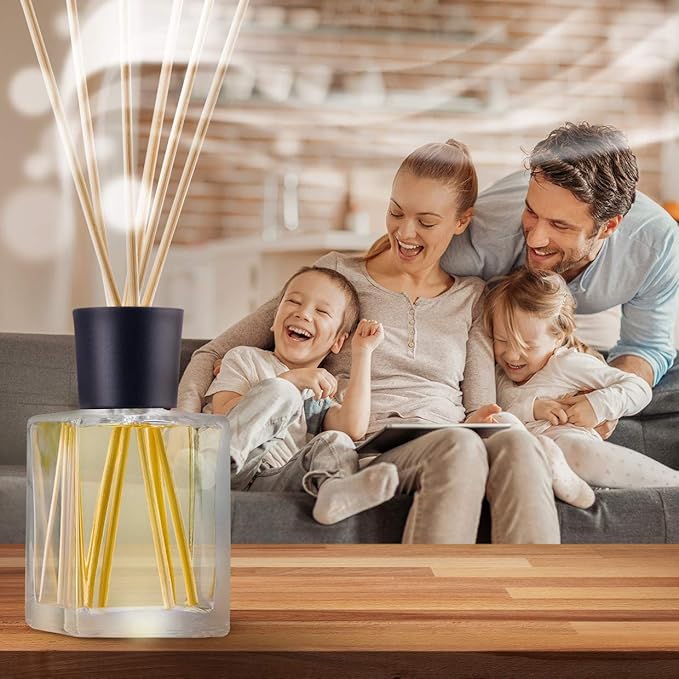 Lemongrass Reed Diffuser w/Natural Essential Lemongrass Oil 17 Fl Oz (500ml) - Intensive - Fresh and Long Lasting Fragrance - Scented Reed Diffuser - Diffuser Gift Set w/Bamboo Sticks