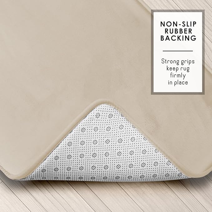 Clara Clark Bathroom Rugs, Velvet Memory Foam Bath Mat, Non-Slip Bath Rugs, Machine Wash, Dries Quickly, Ultra Soft Plush Bath Mats for Bathroom,