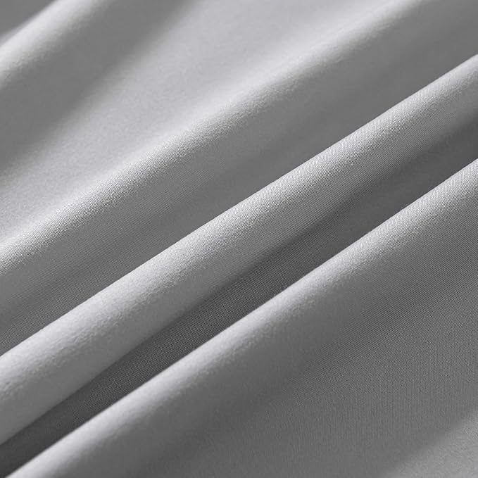 Bed Skirt Full Size Ruffled Bed Skirt with Split Corners, 18 Inch Drop Dust Ruffle Bed Skirt with Platform, Light Gray (Full - 18" Drop)